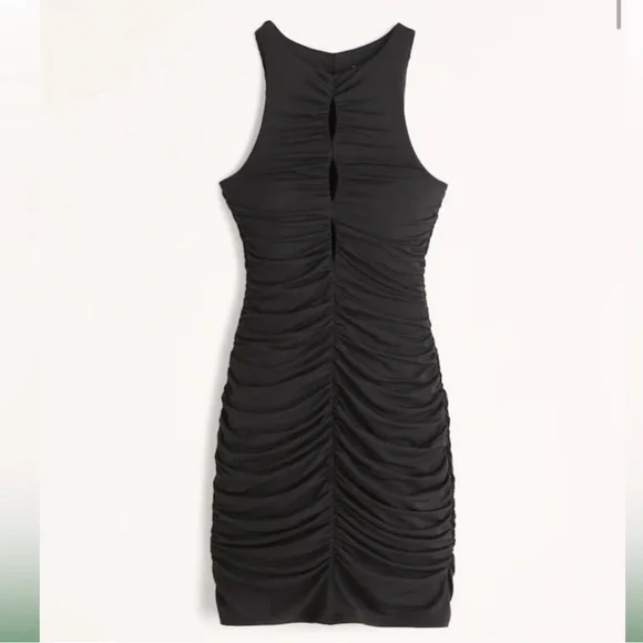 ABERCROMBIE Black Ruched Dress NWT - Picture 6 of 13